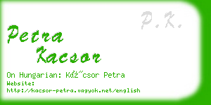 petra kacsor business card